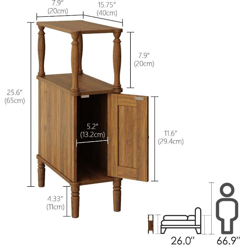 Dark Walnut Narrow Nightstand