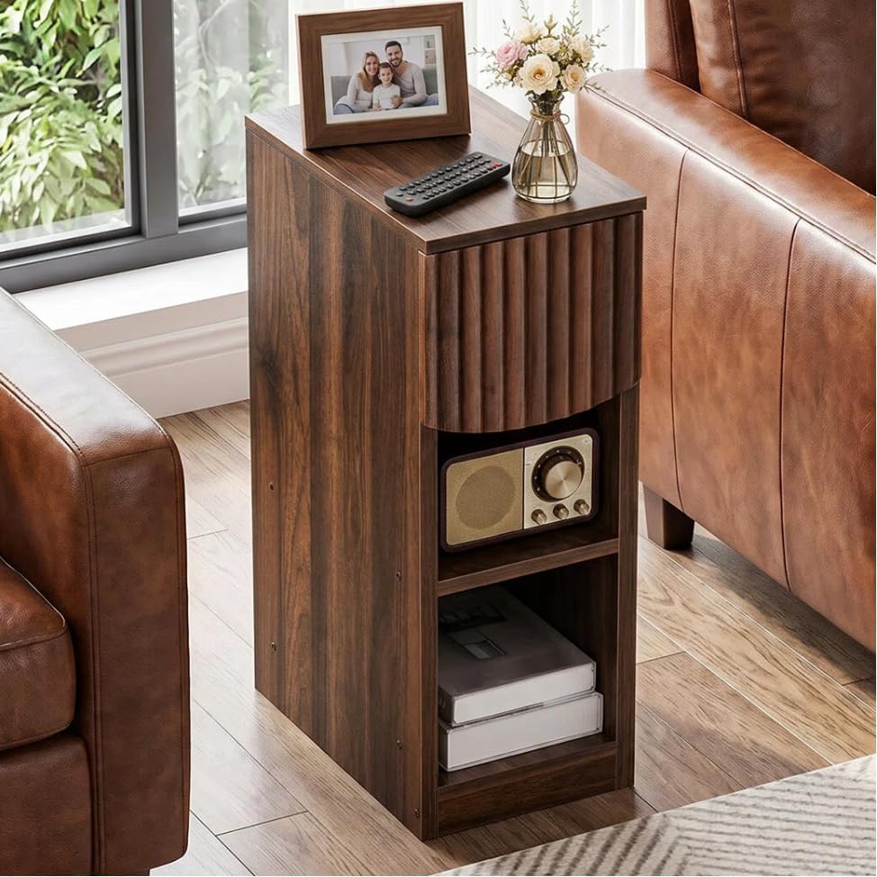 Walnut Fluted Nightstand