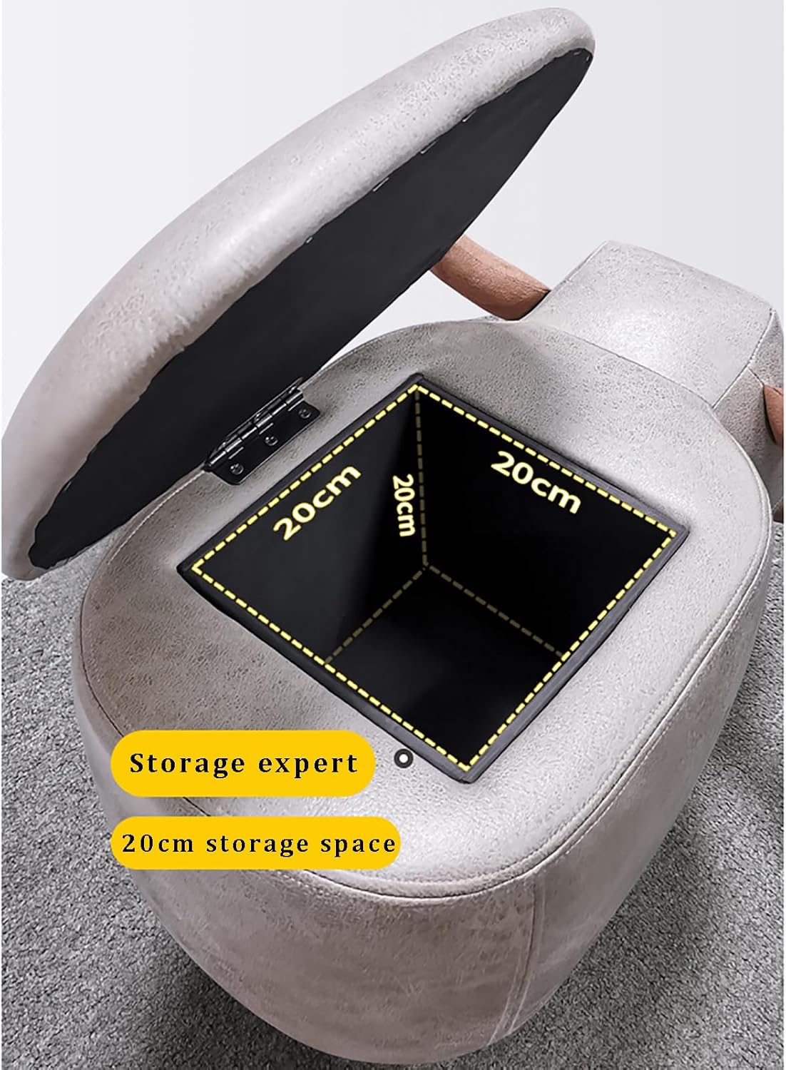 Cow Storage Ottoman Faux Leather