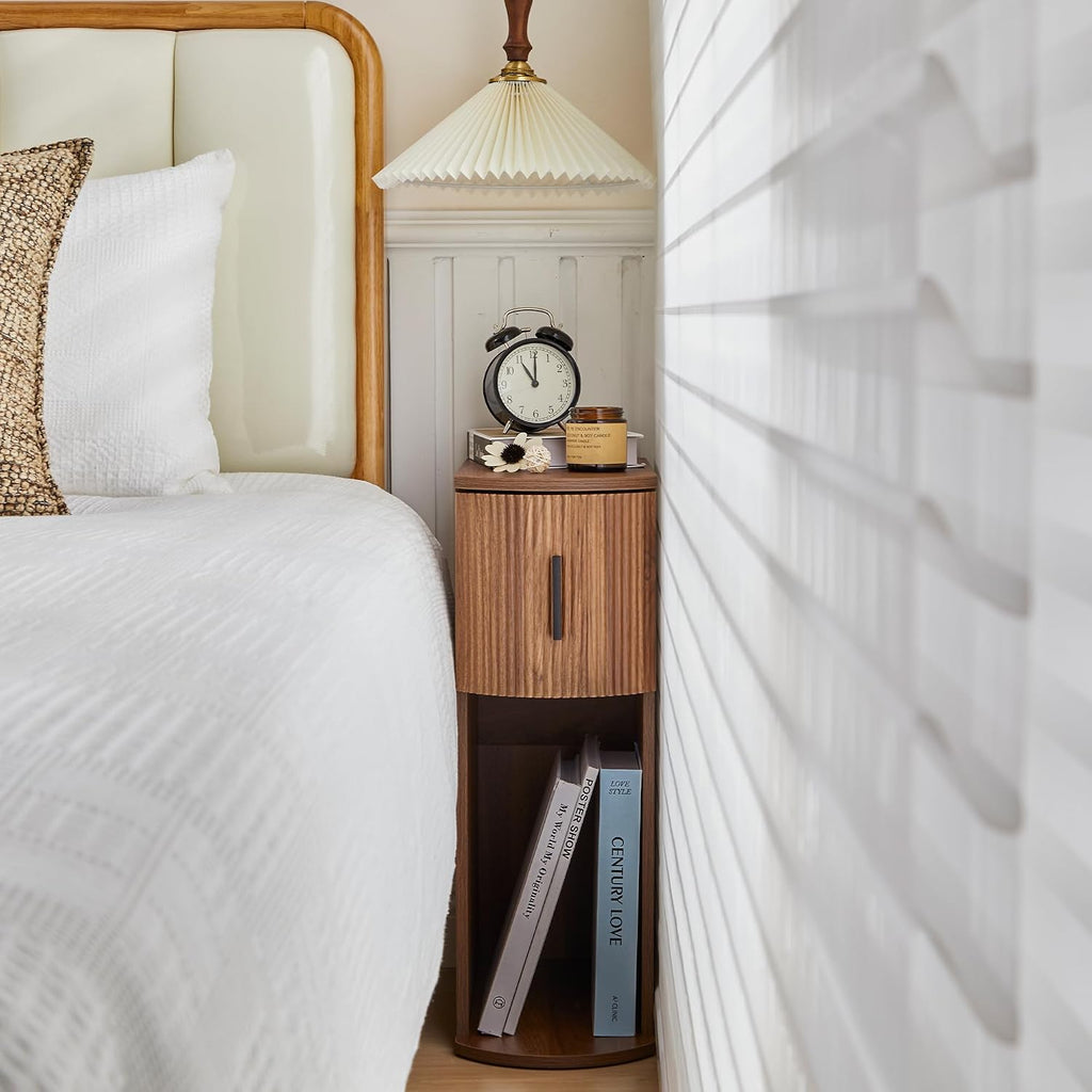 Walnut Fluted Nightstand