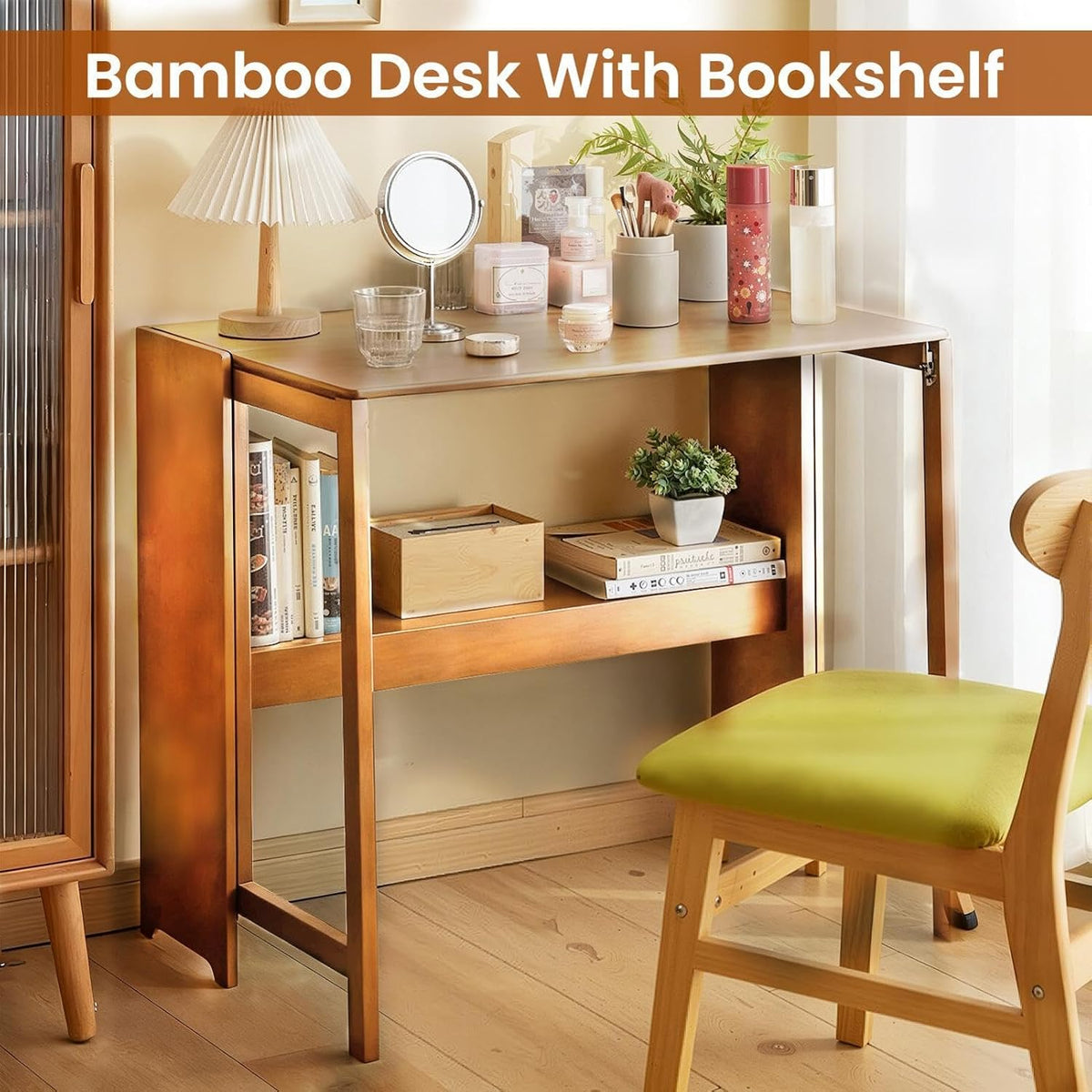 Brown Bamboo Folding Desk