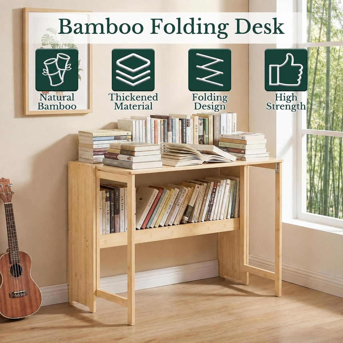 41" Bamboo Folding Desk