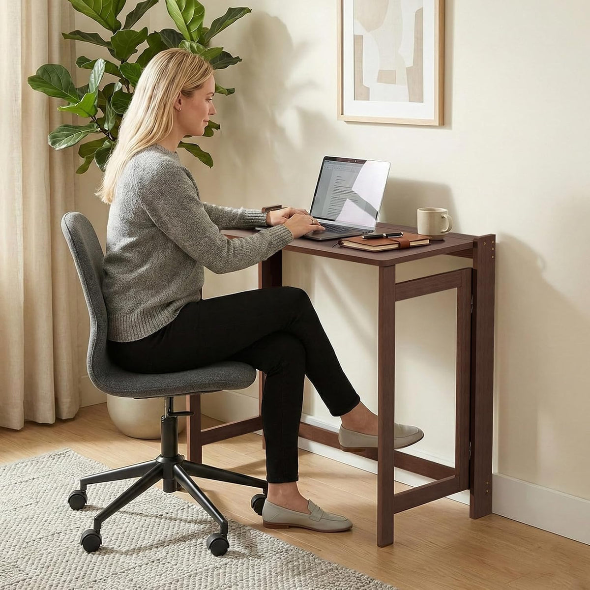 Brown Bamboo Folding Desk