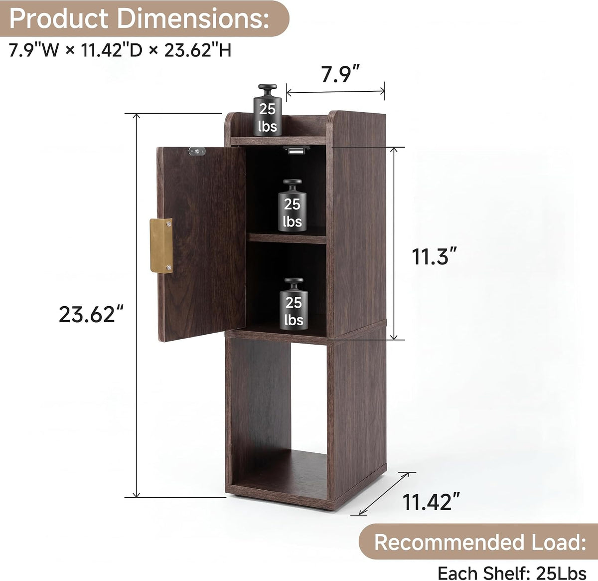 Walnut Fluted Narrow Nightstand