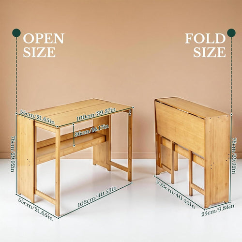 41" Bamboo Folding Desk