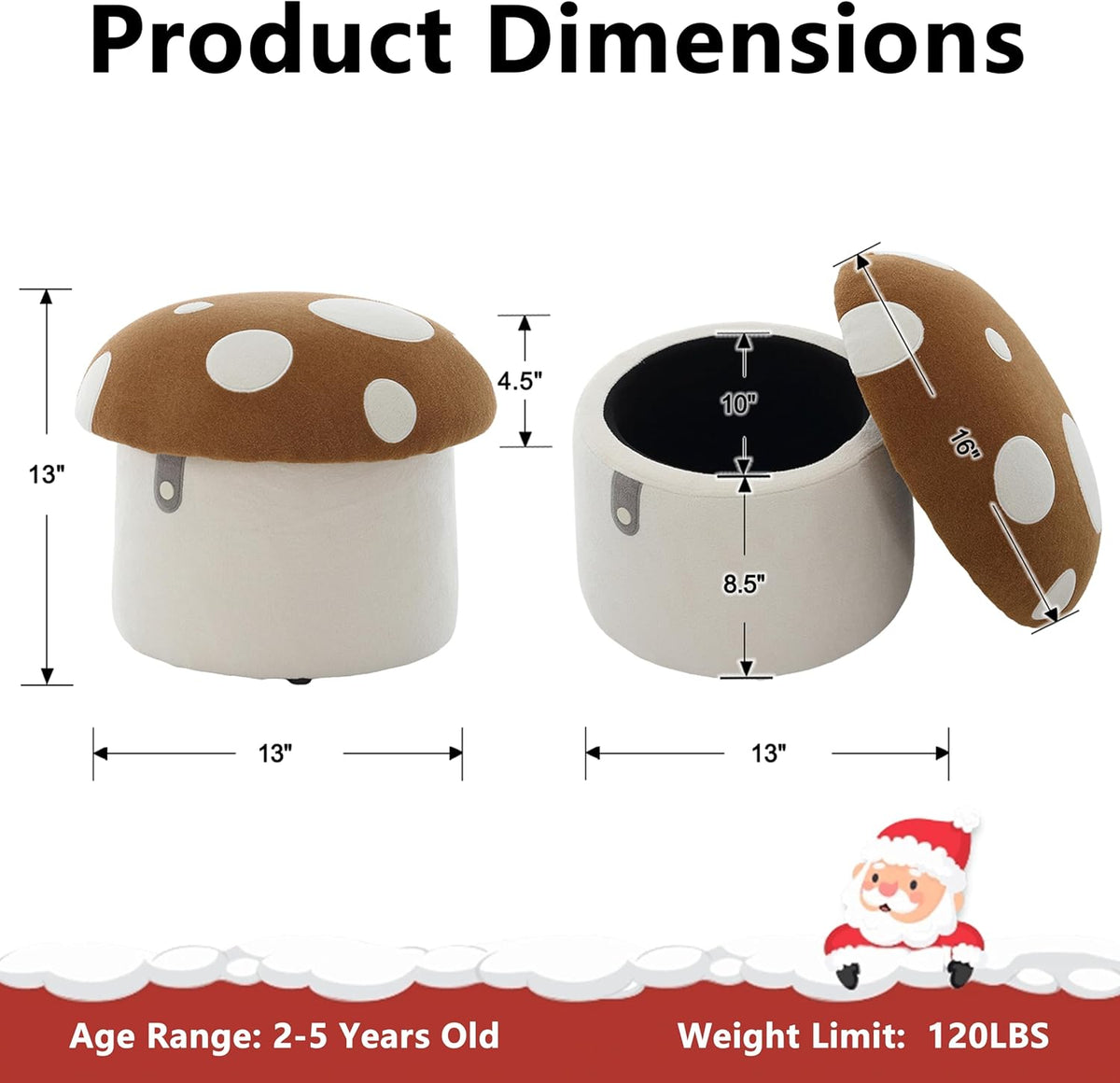 Brown Mushroom Kids Storage Chair