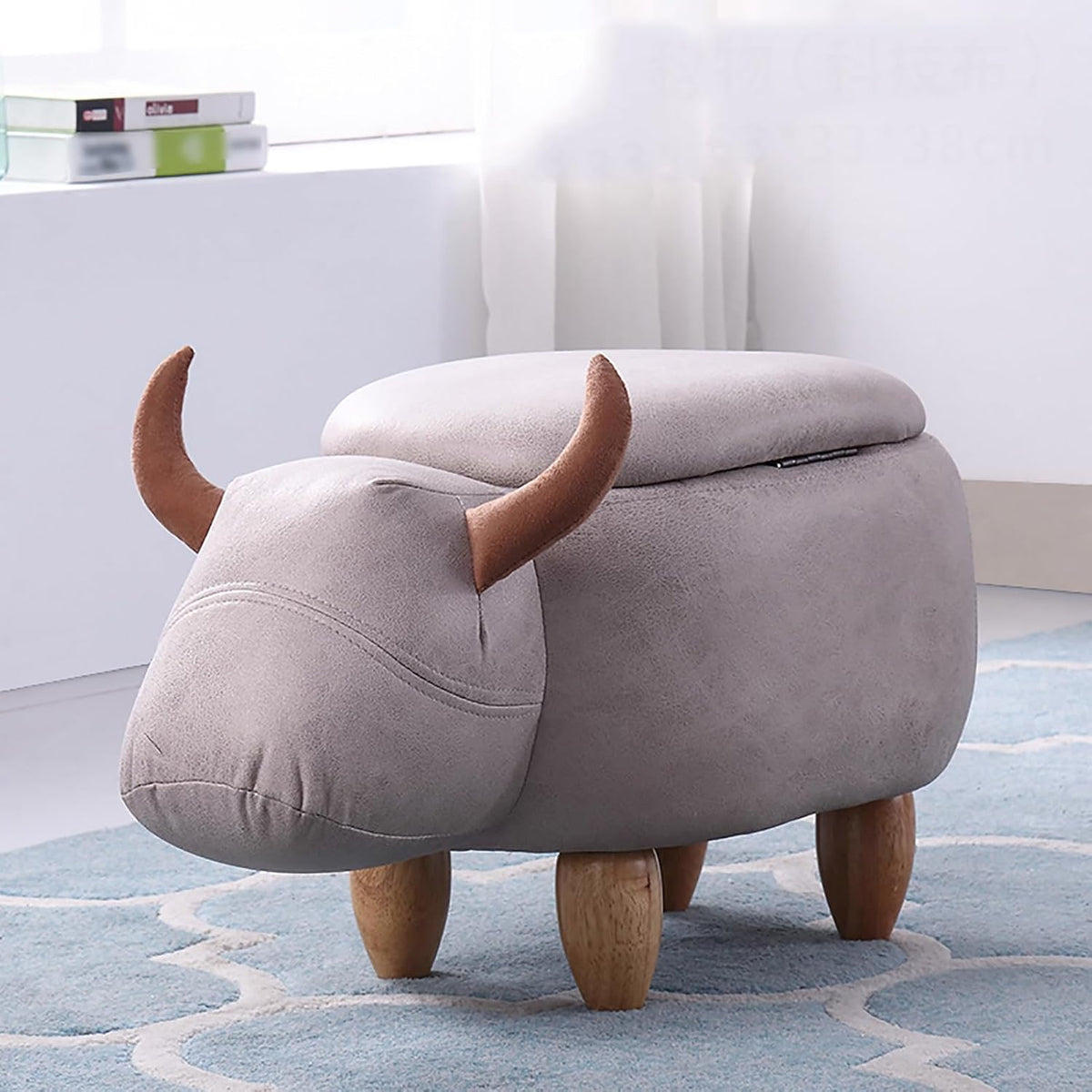 Cow Storage Ottoman Faux Leather