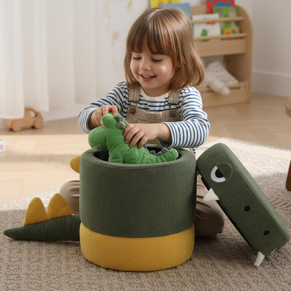 Green Dinosaur Toddler Storage Chair