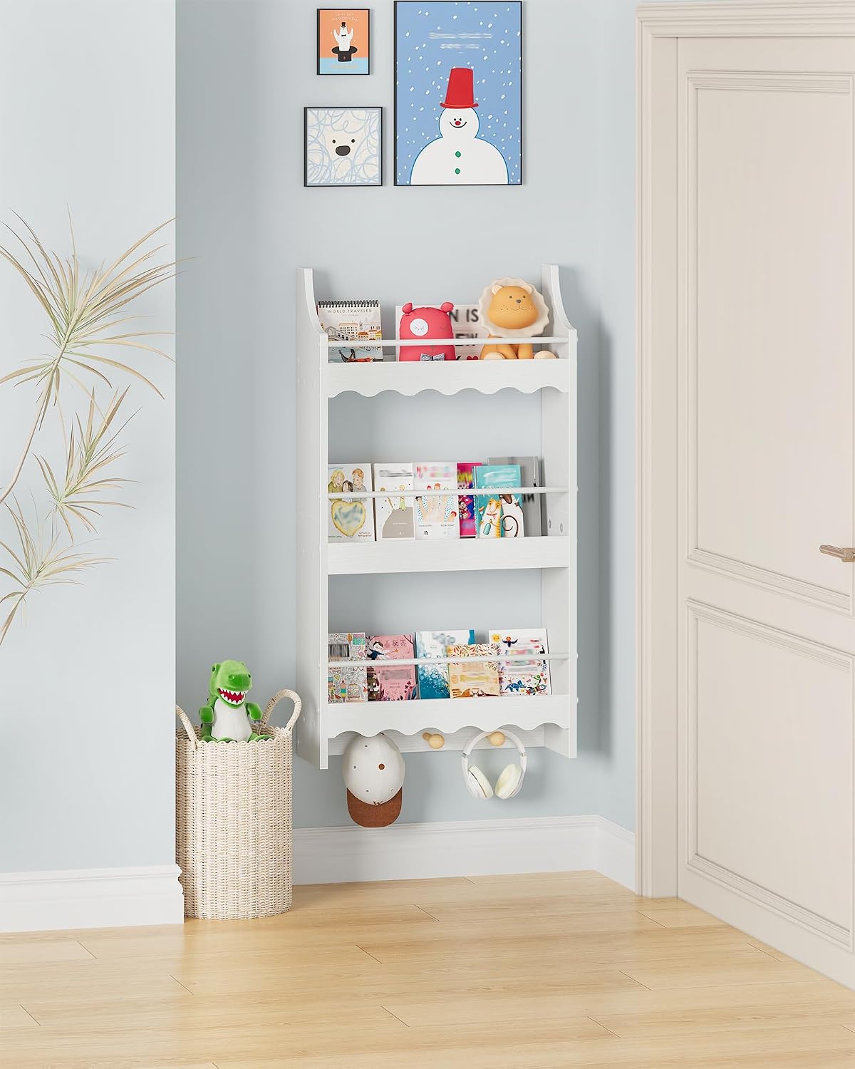 White Floating Kids Shelves
