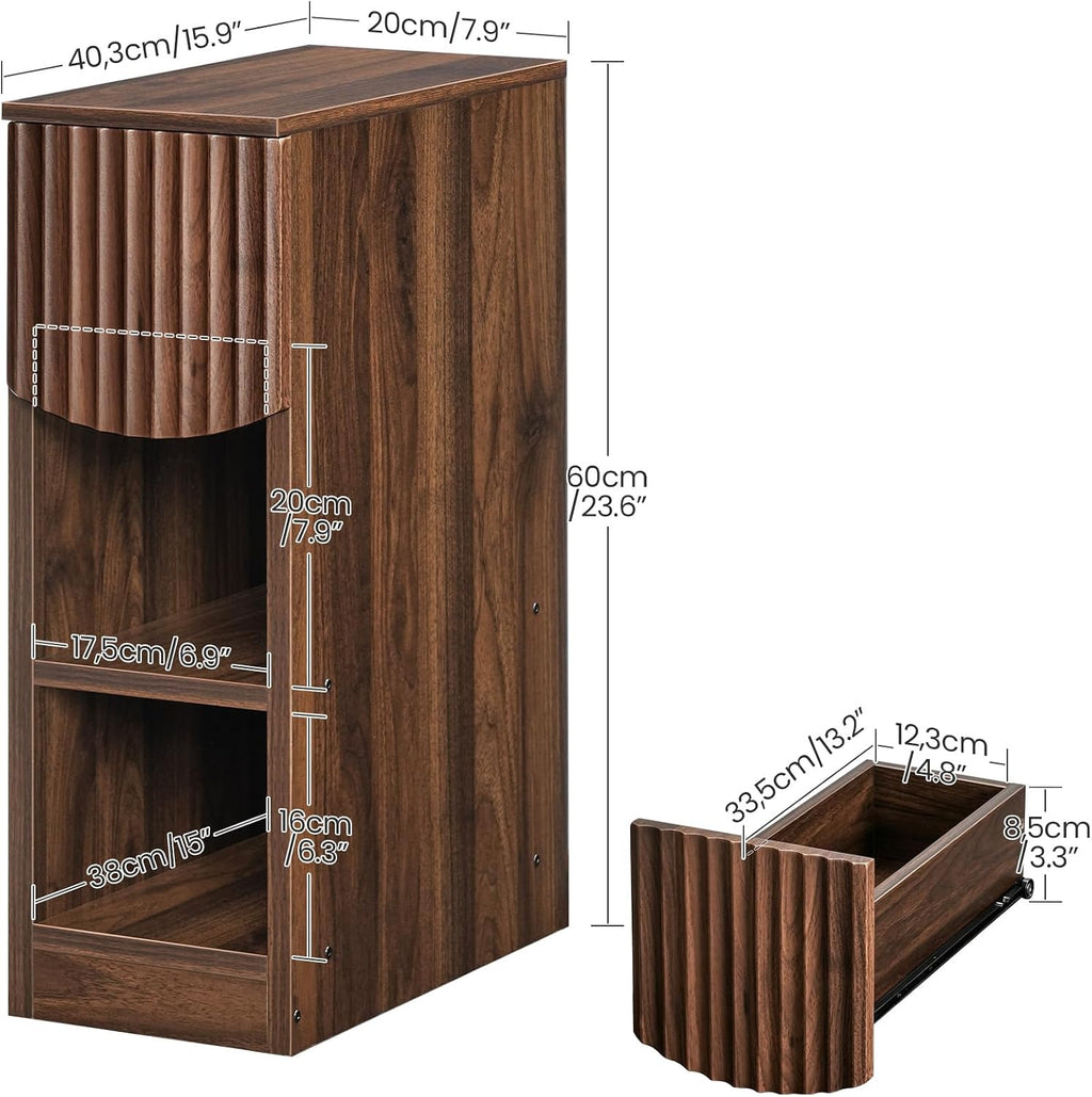 Walnut Fluted Nightstand