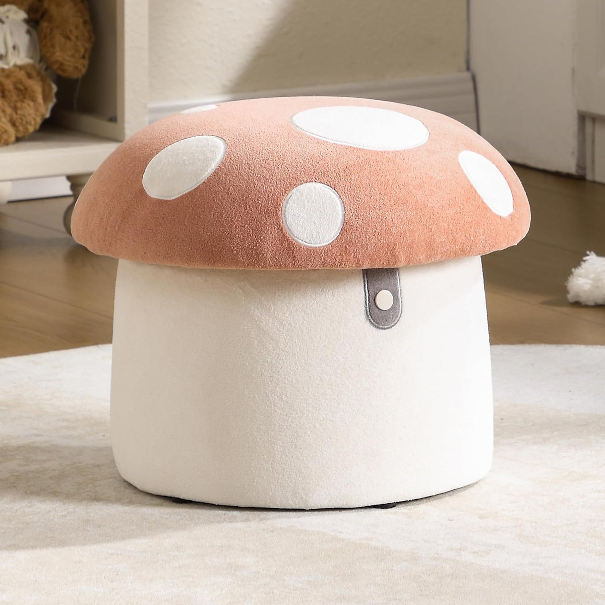 Pink Mushroom Kids Storage Chair