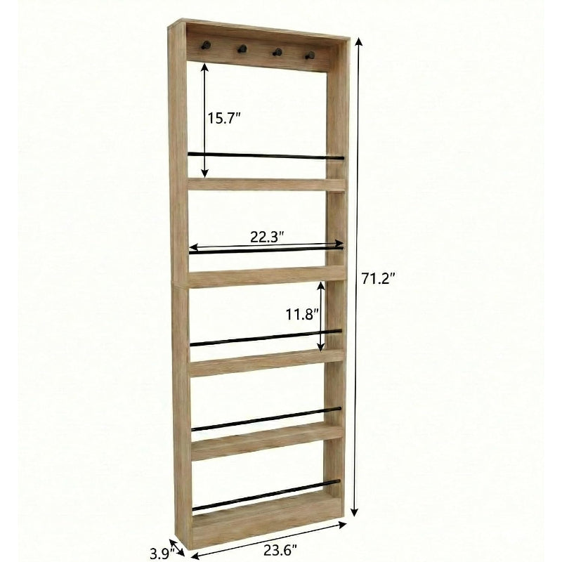 Oak Tall Wall Bookshelf