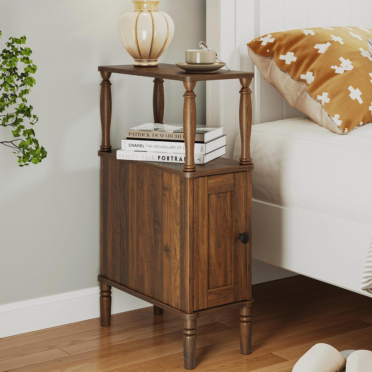 Dark Walnut Narrow Nightstand
