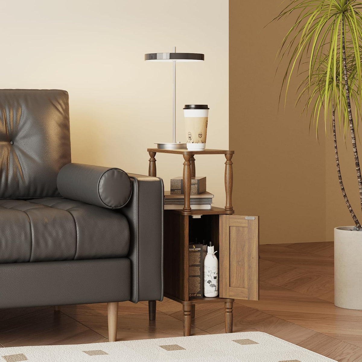Dark Walnut Narrow Nightstand
