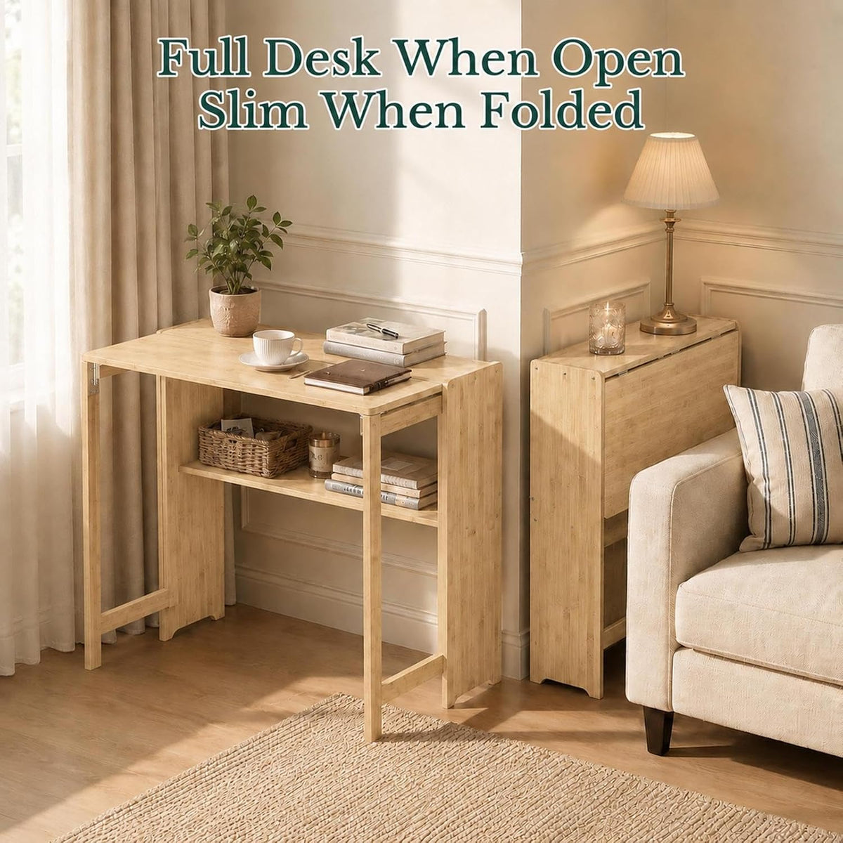 41" Bamboo Folding Desk