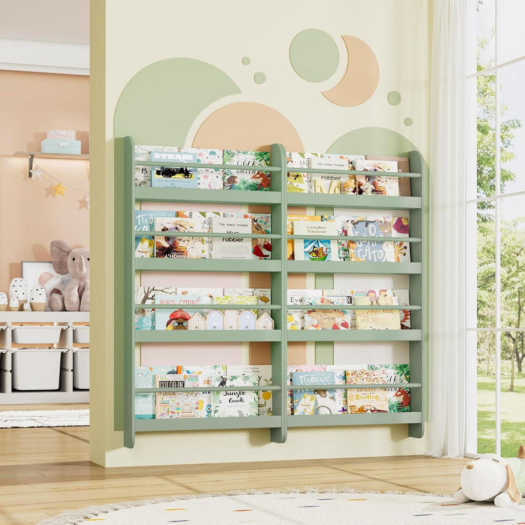 4-Tier Kids Wall Bookshelf