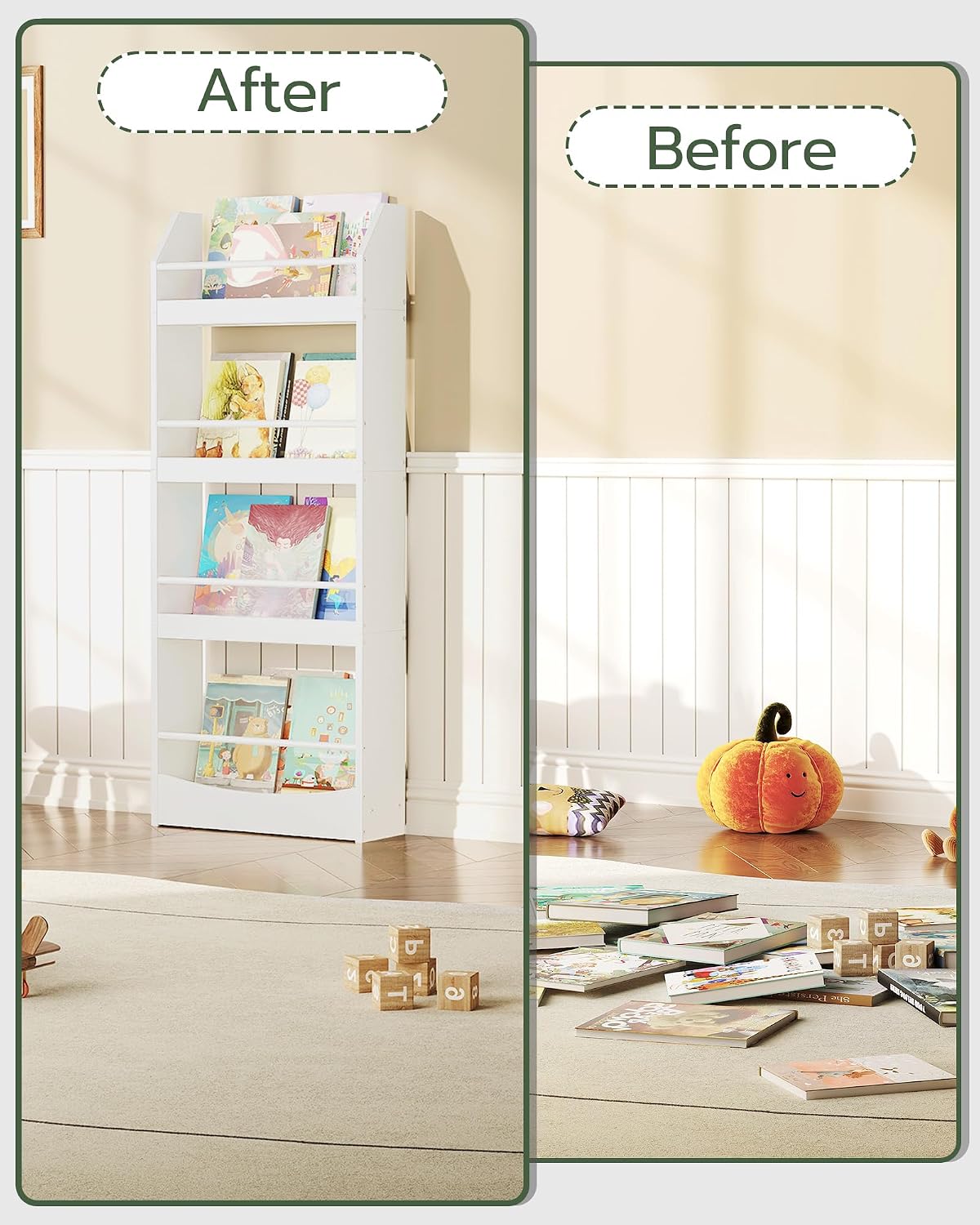 White Kids Wall Bookshelf