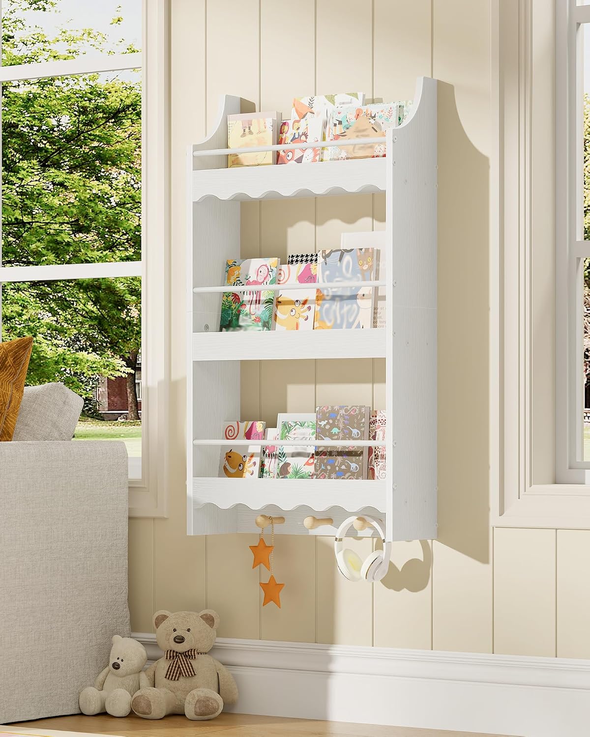 White Floating Kids Shelves