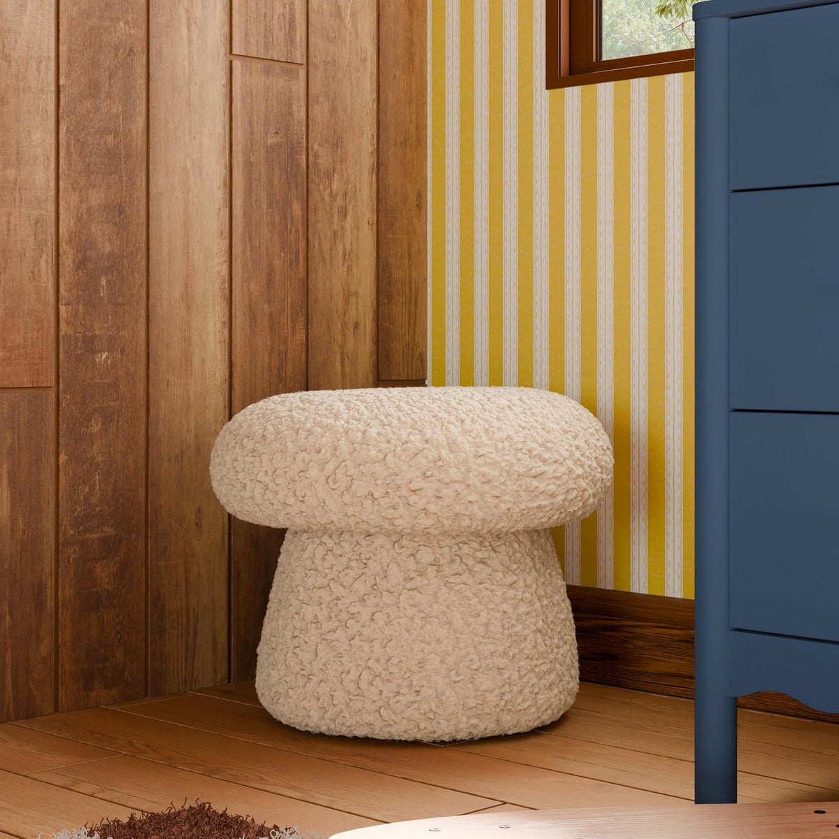 Shearling Mushroom Pouf