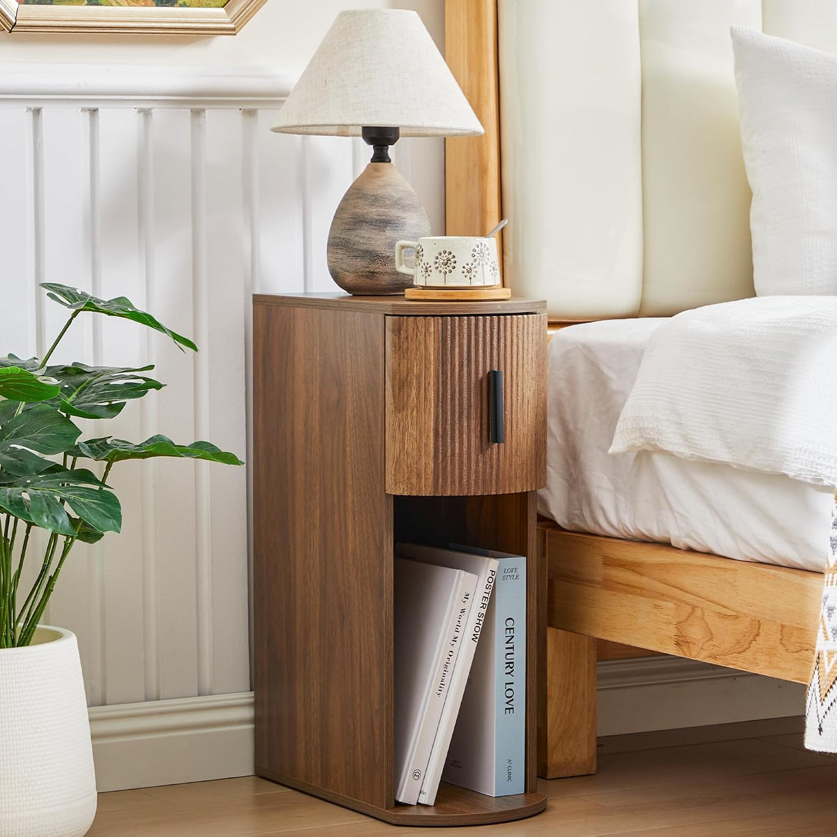 Walnut Fluted Nightstand