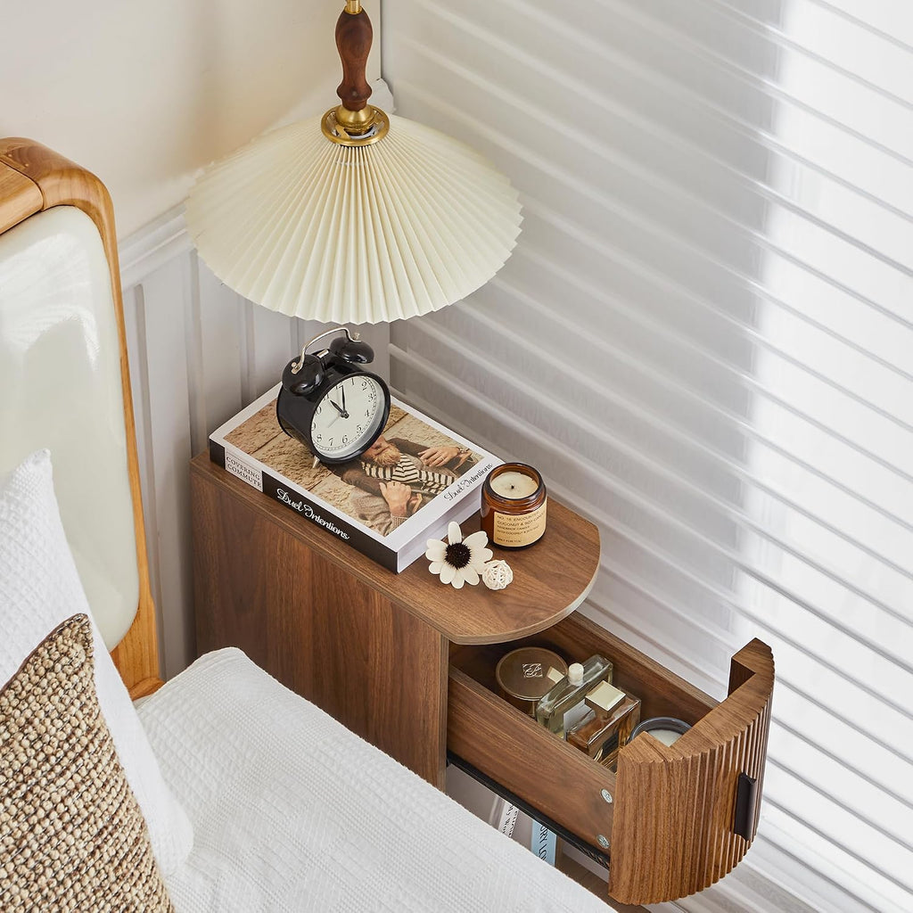 Walnut Fluted Nightstand
