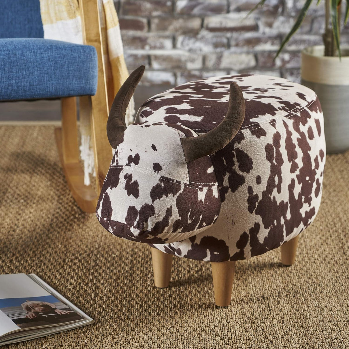 Brown Cow Ottoman