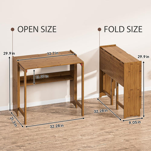 Brown Bamboo Folding Desk