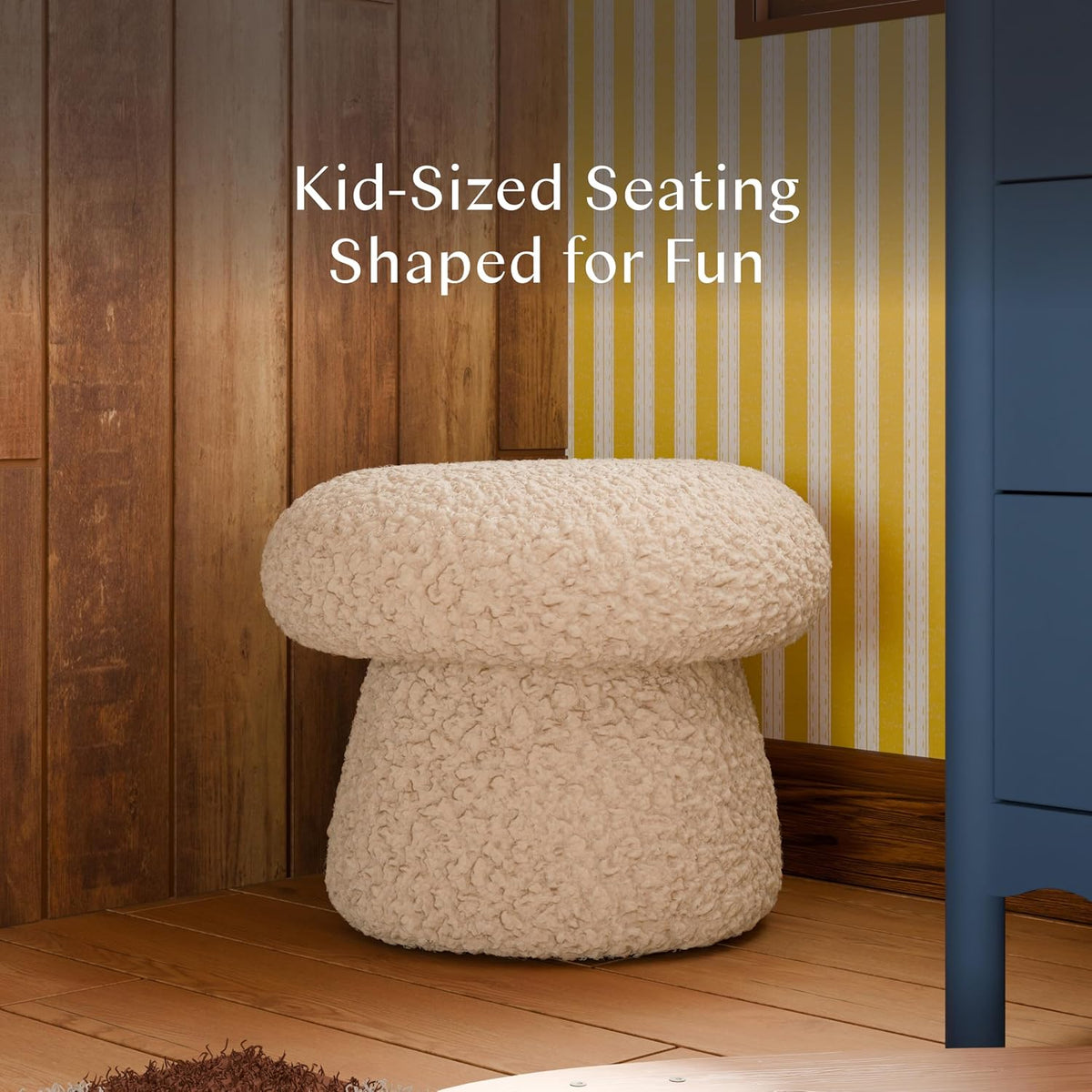 Shearling Mushroom Pouf