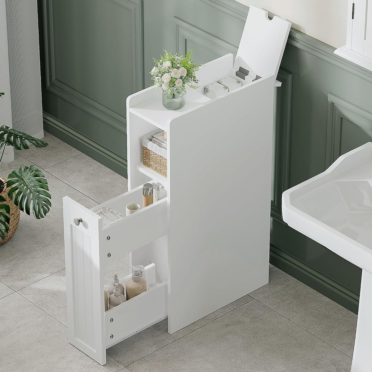 Slim Bathroom Storage Cabinet