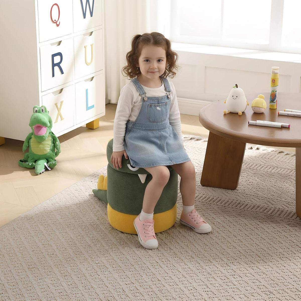 Green Dinosaur Toddler Storage Chair