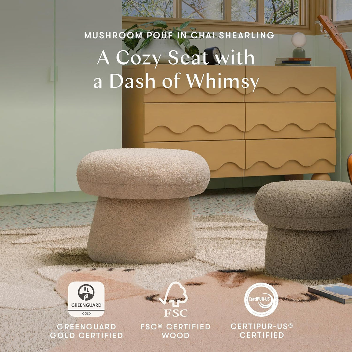 Shearling Mushroom Pouf
