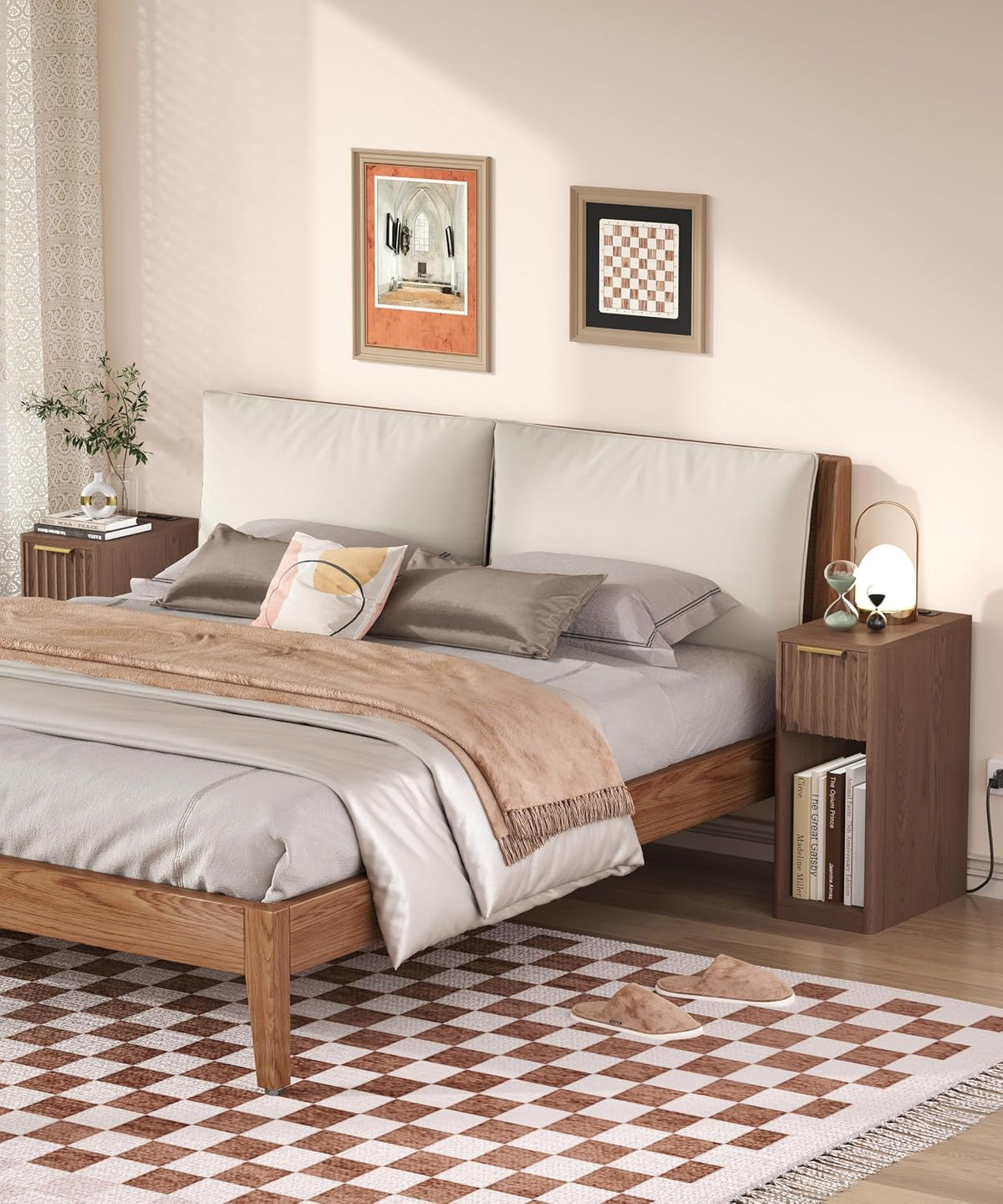 Walnut Narrow Nightstand