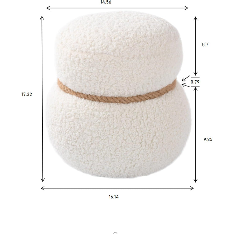 White Snowman Plush Ottoman Stool