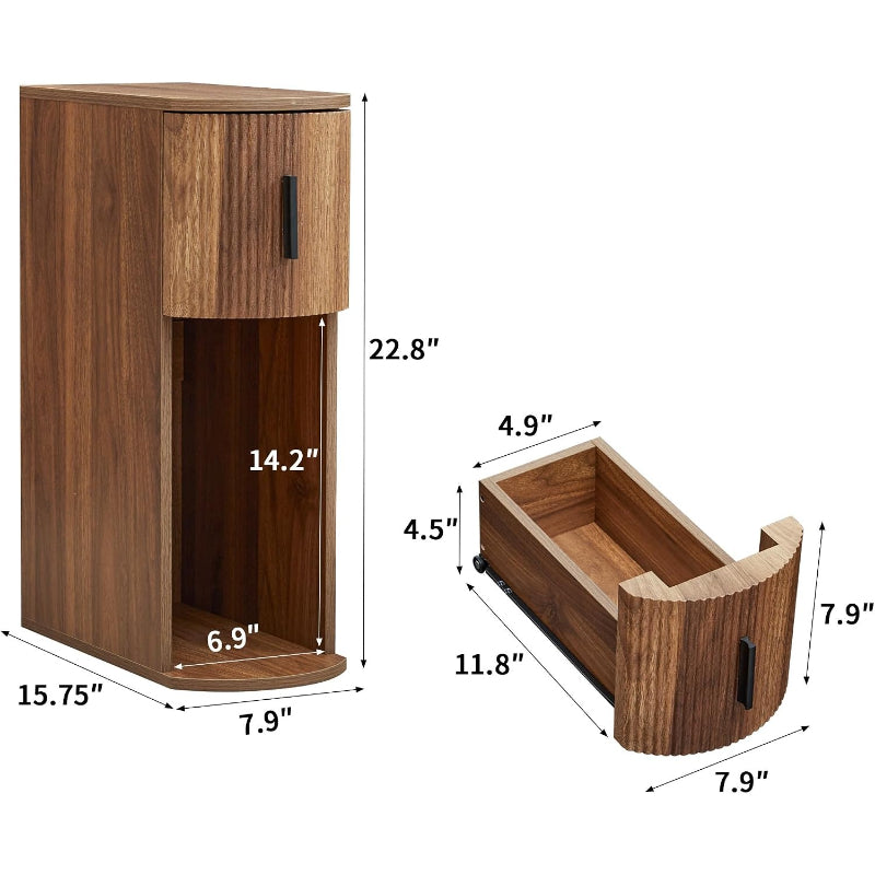 Walnut Fluted Nightstand